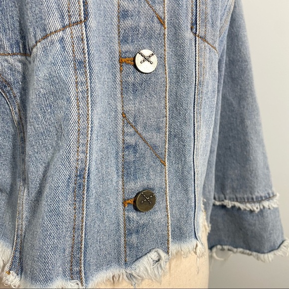 Unpublished Washed Cut Off Denim Jacket - Picture 10 of 11